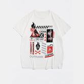 Plus Size White Caution T-Shirt